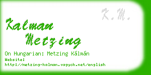 kalman metzing business card